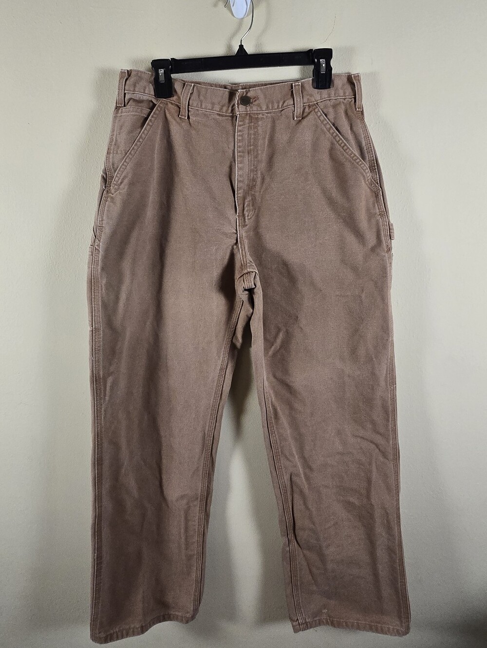 Carhartt Mens B11 BRK Duck Work Pants Size 34x32 (33x31) 100% Cotton Light Brown